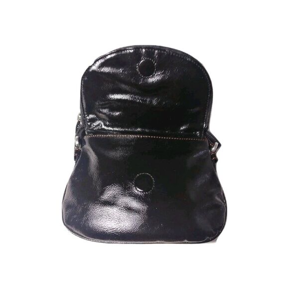 Brighton Patent Leather Crossbody Bag Flap over Purse Sunflower Details - Picture 3 of 7